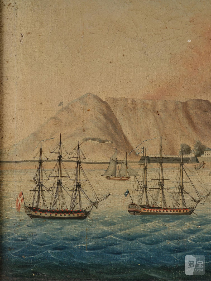 A rare Chinese Export painting of 'Table Mountain', - 图4